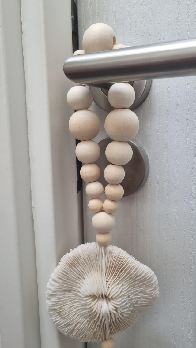 Embrasse corail pompon beige