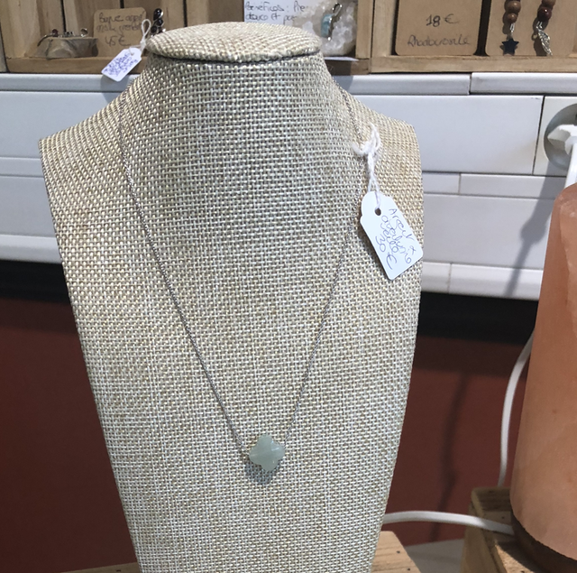 Chaîne argent &amp; aventurine verte 