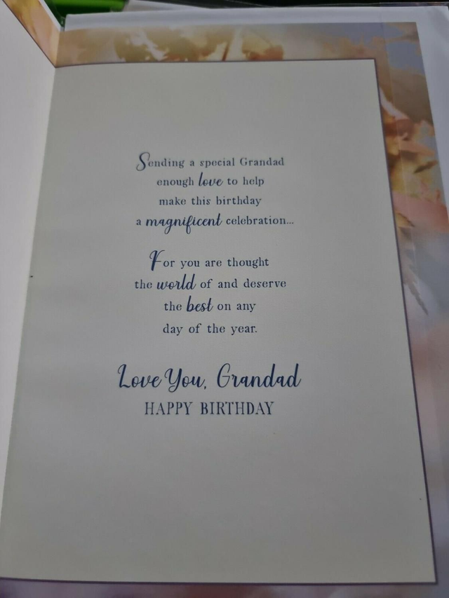 Grandad Happy Birthday Card Gold Foil Premium Quality