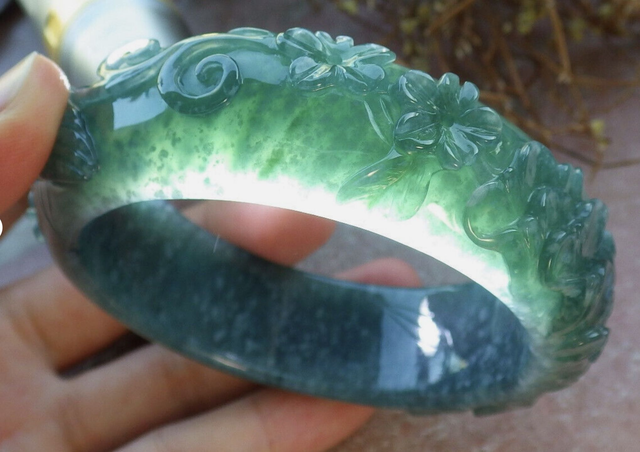bracelet certifié vert Birmanie A JADE Jadeite Phoenix 59 mm 