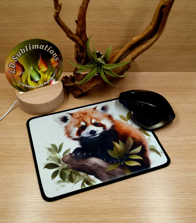 Red Panda on Tree Branch Mouse Mat – Anti-Slip &amp; Smooth Surface