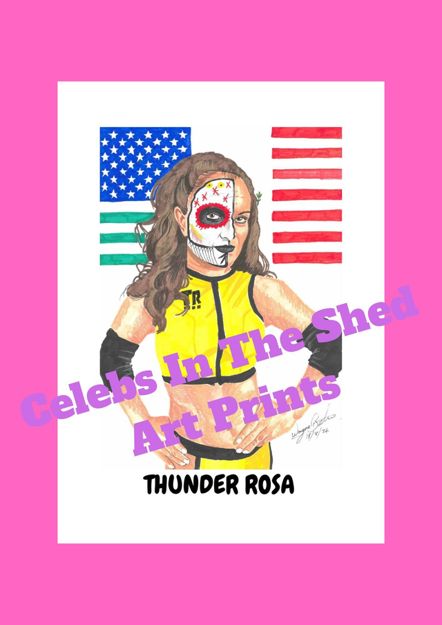 Thunder Rosa Limited Edition A4 Portrait Drawing Print