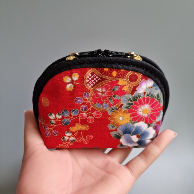 Porte-monnaie arrondi "Kaori" rouge