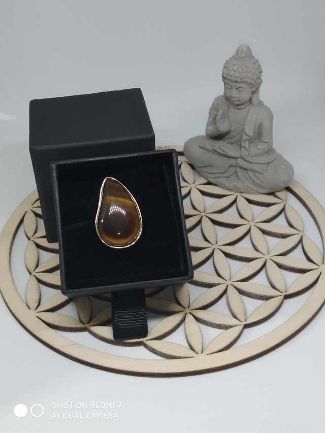 Bague goutte œil de tigre 