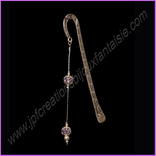 Marque-page cristal violet