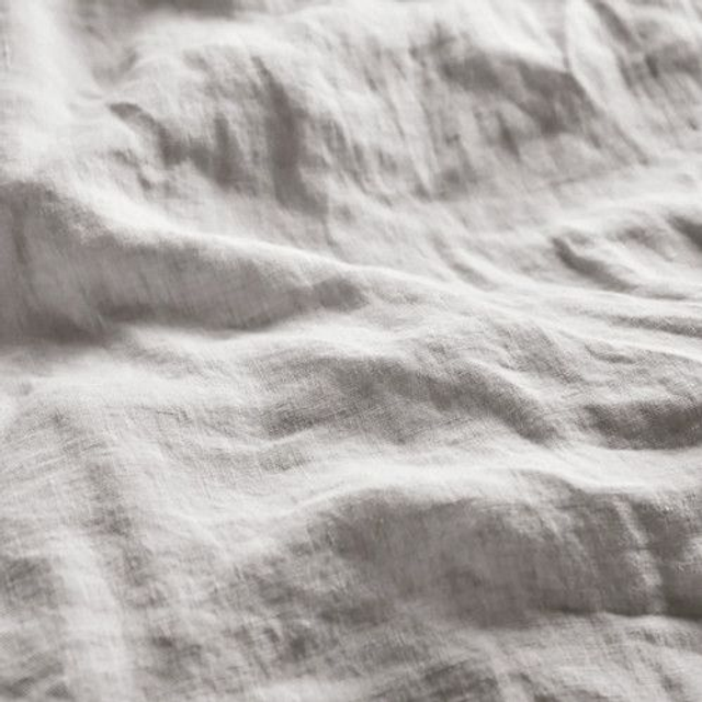 CROFT COLLECTION JOHN LEWIS - Grey SUPERKING Linen Duvet Cover, Fitted Sheet 2PC