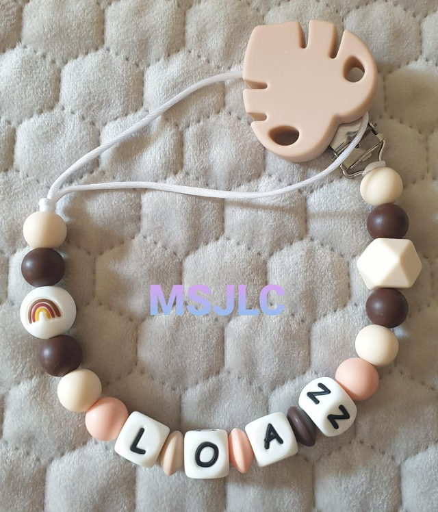 Attache Tétine Perle Arc-En-Ciel 