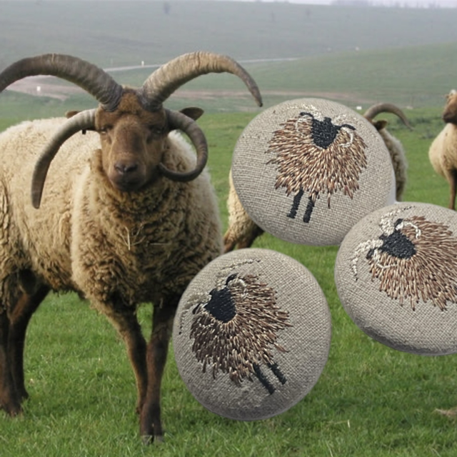 Embroidered Linen Covered Buttons - The Loughtan