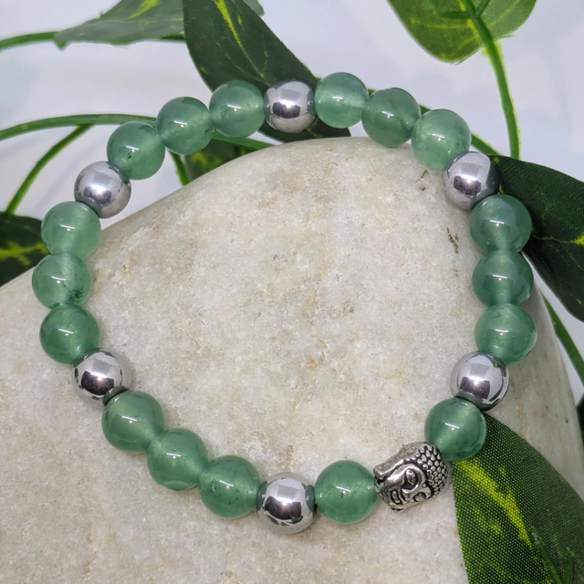 Bracelet &quot;Aventurine &amp; Hématite&quot; 8mm BR-029