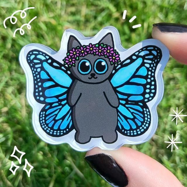 Butterfly Cat Acrylic Magnet