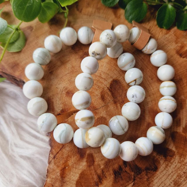 Ocean Agate 10mm Beaded Bracelet 