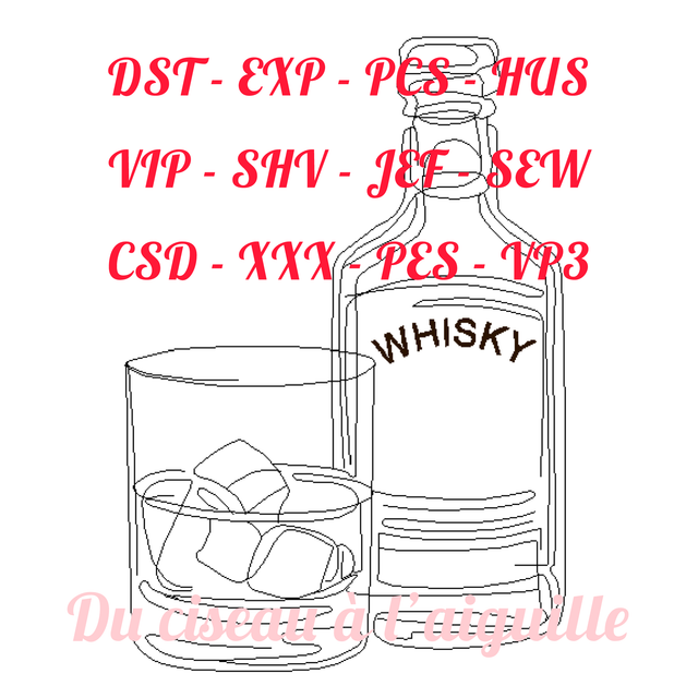 fichier broderie whisky - Cadre 10x10 / 12 Formats