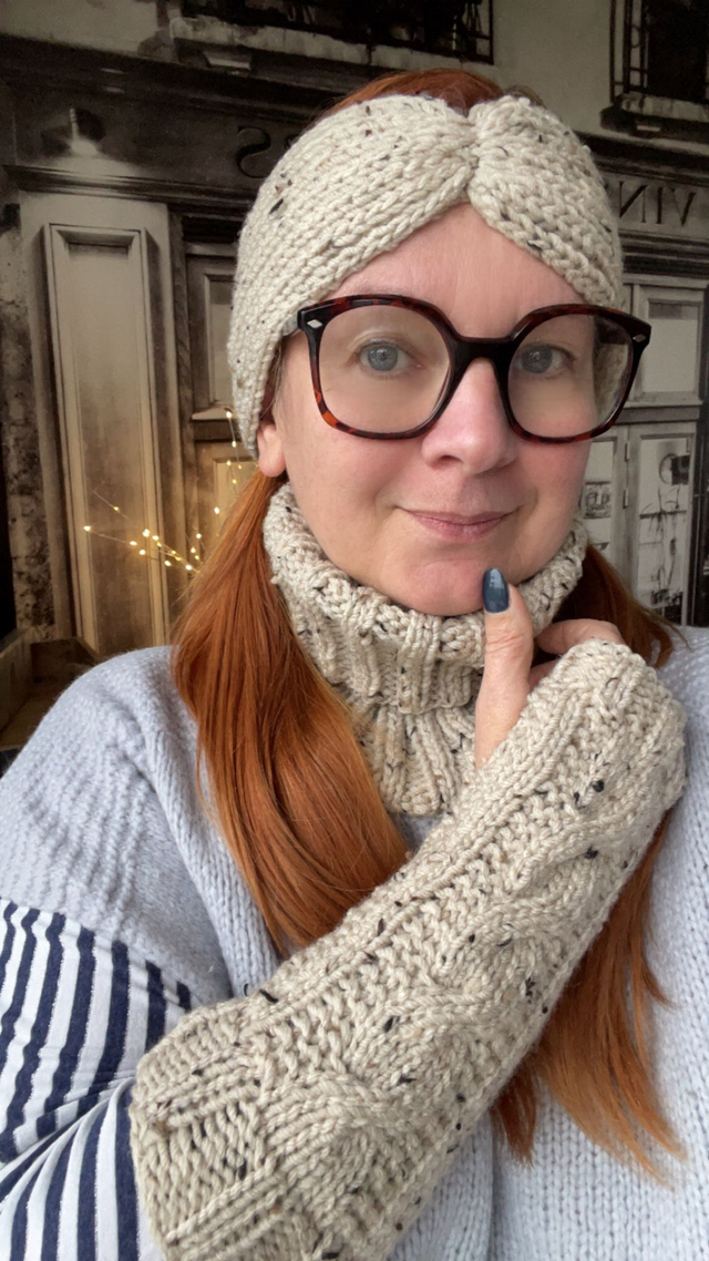 Tour de cou laine Tweed Beige