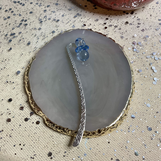 Handmade soother bookmark, perfect as Baby shower and Christening gift.