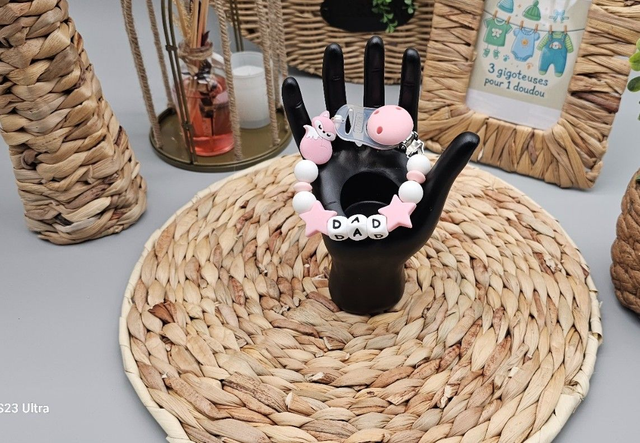 Attache Tétine Renard Rose