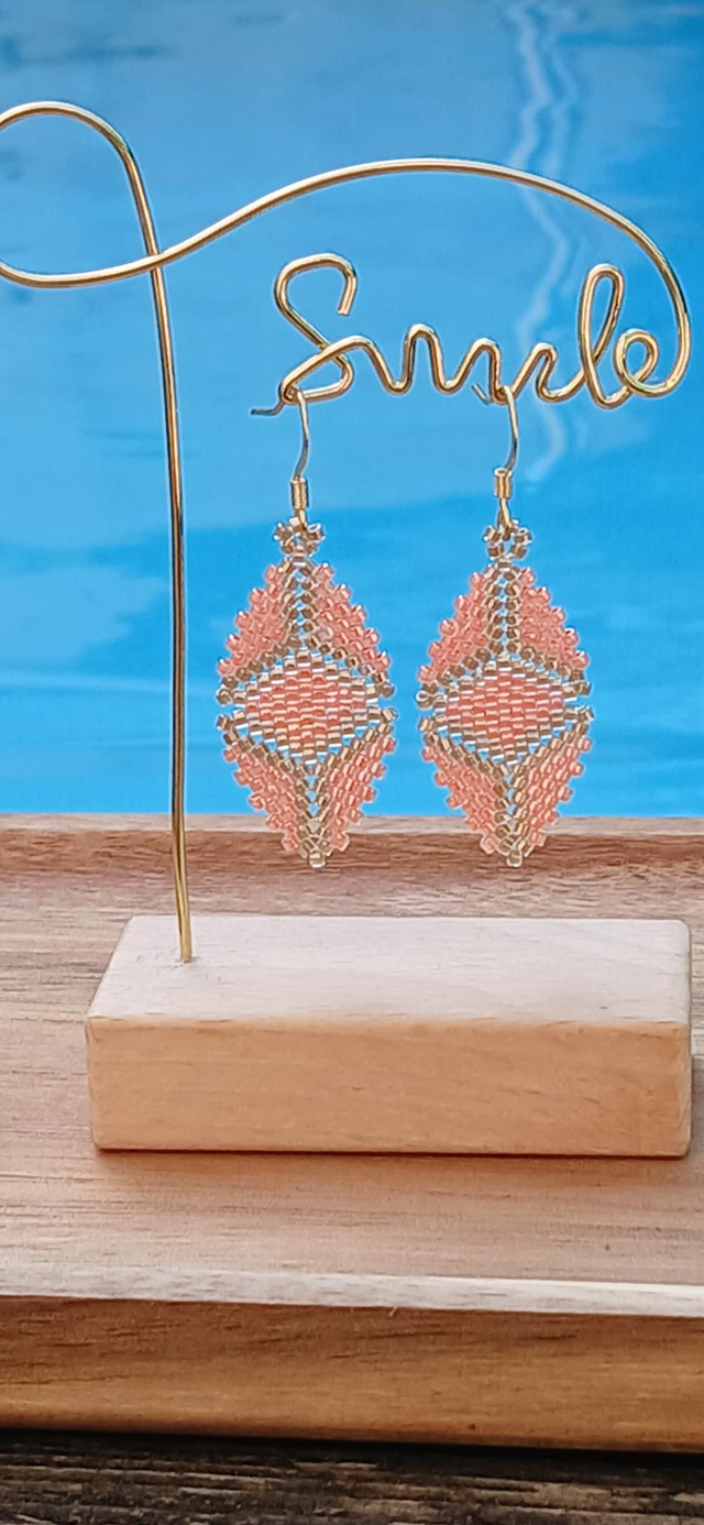 Boucles Géo Corail et sable