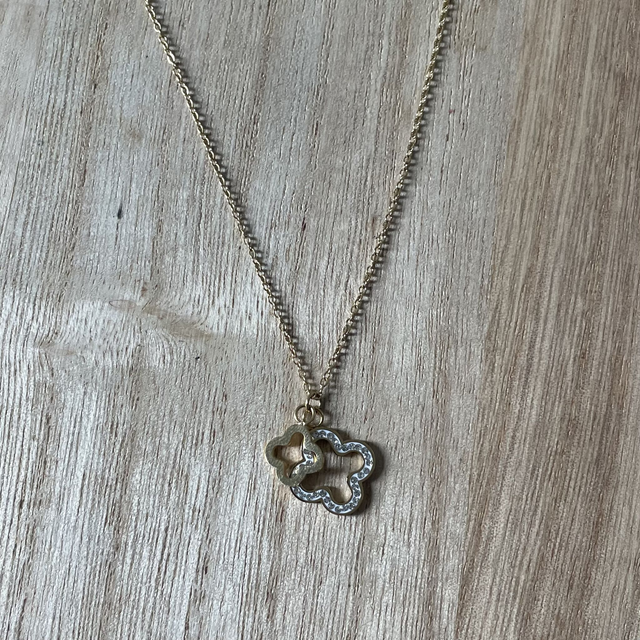 Collier Doubles Trèfles Doré 