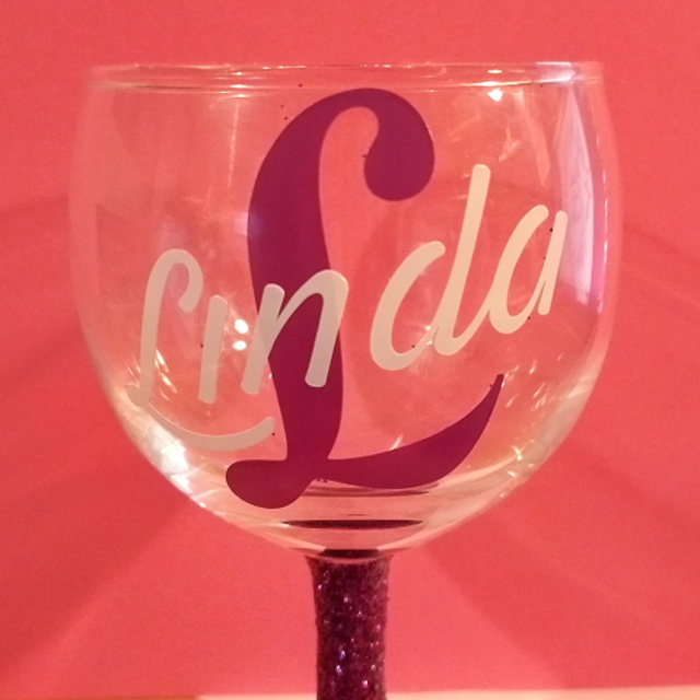 Personalised Glitter Stemmed Wine Glass Or Champagne Flute  For Any Occasion - 10 Colours To Choose From