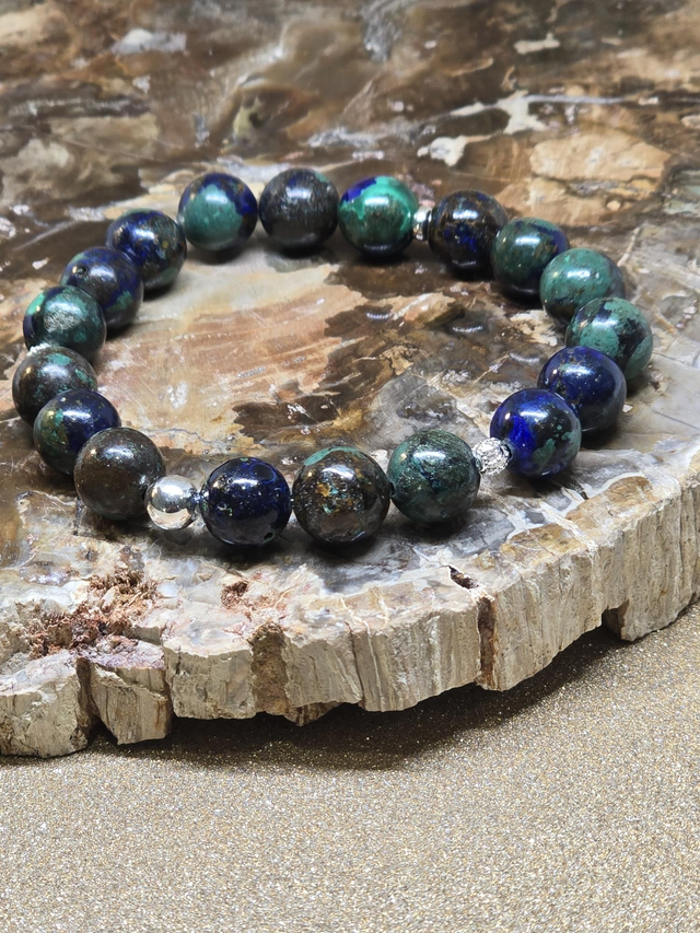 Bracelet Azurite Malachite en 1 cm 