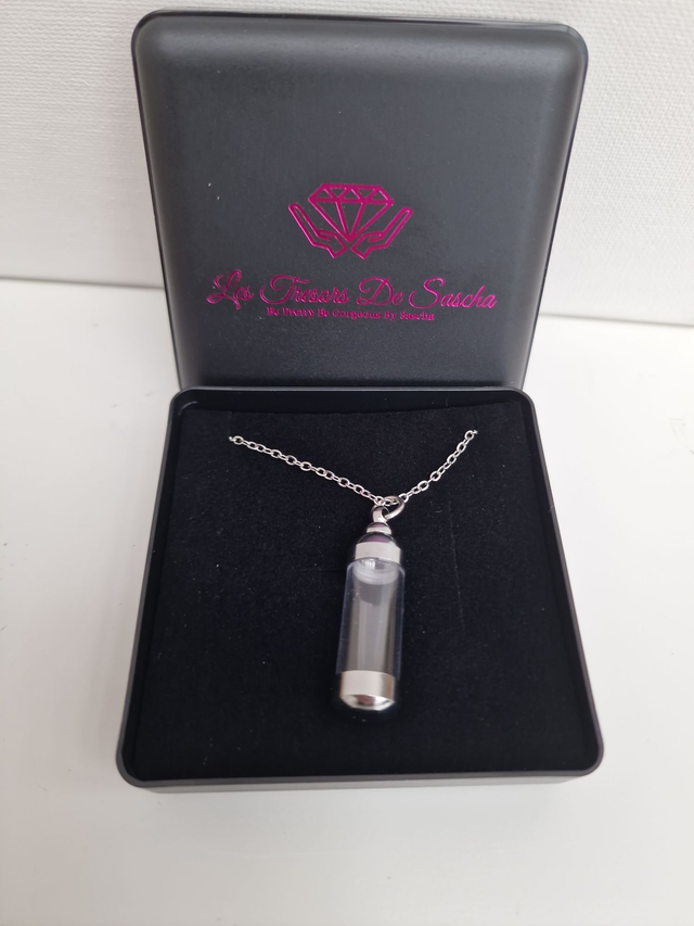 Collier Urne Funéraire Crémation Cendres Cheveux En Acier