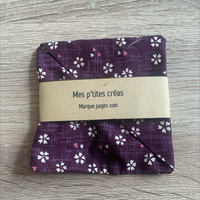 Marque pages coin en tissu