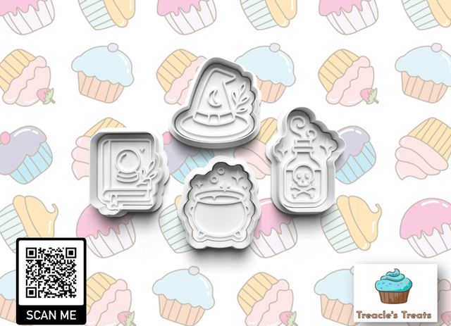 Halloween Witches Kitchen theme Fondant/cookie stamps with cutters