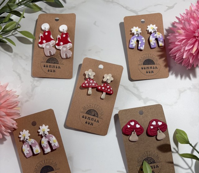 Handmade Mushroom and Flowers