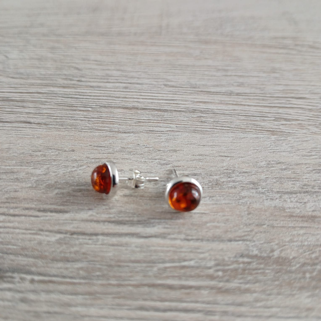 Dames oorstekers Barnsteen - 925 zilver (9.015)