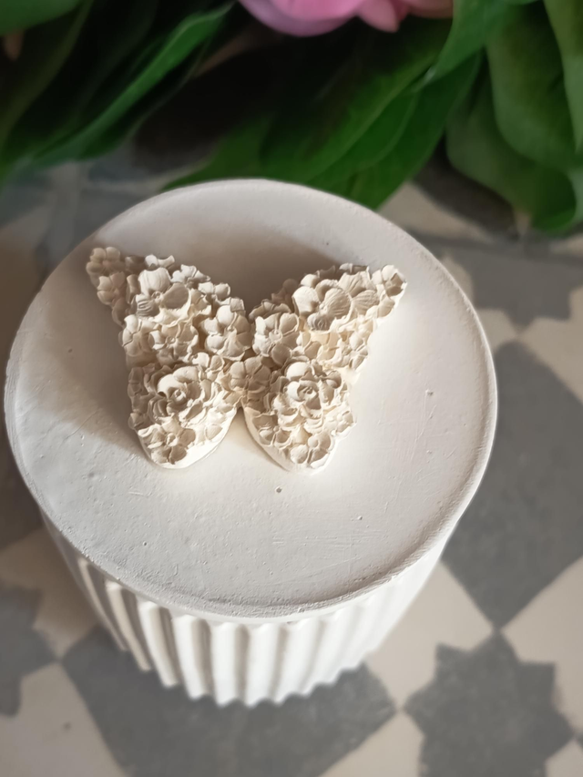 Pot avec couvercle papillon 