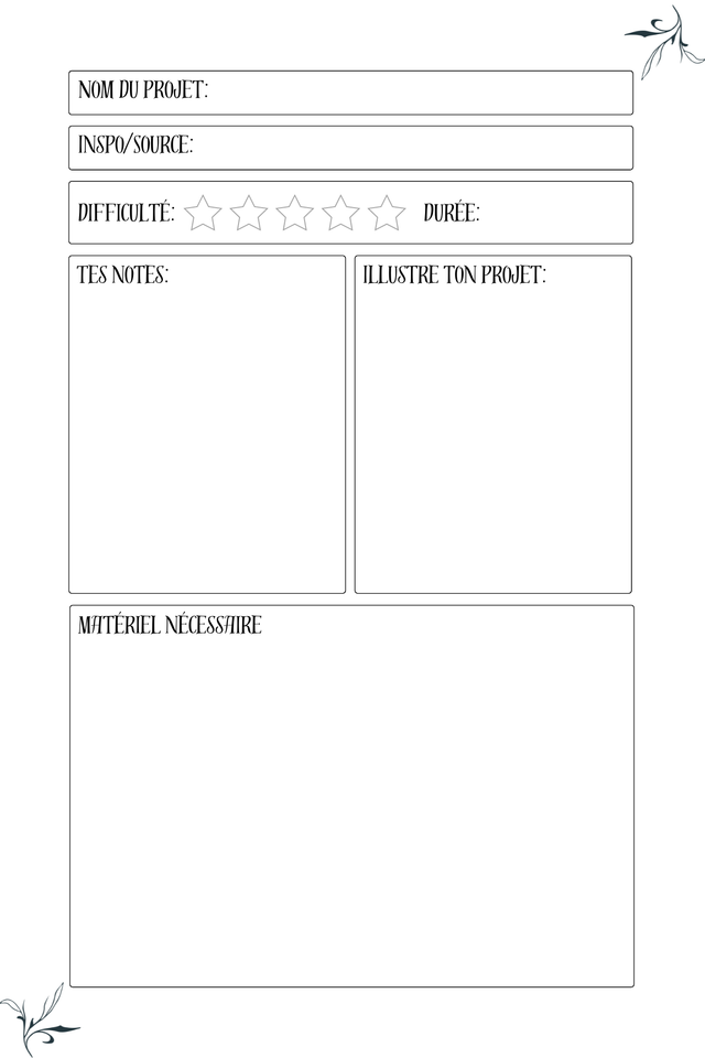 Intérieur carnet éternel A5 - Journal de projet