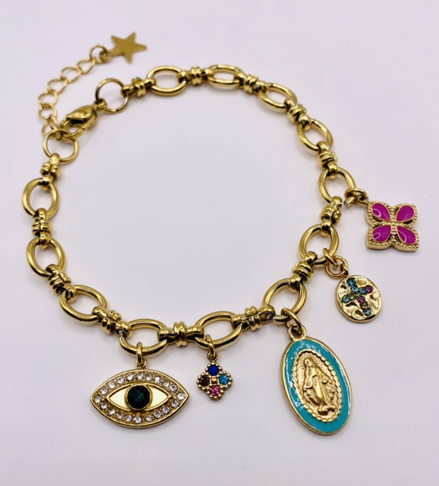 Bracelet charms Maria turquoise