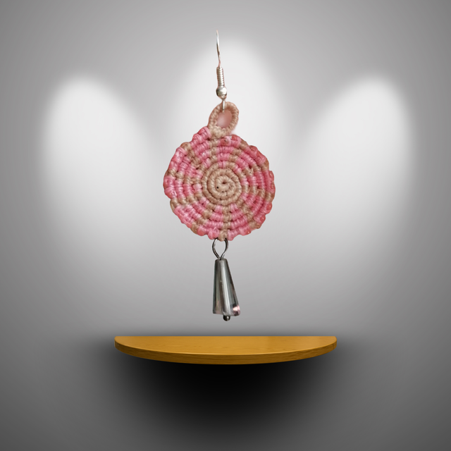 Boucles d'oreilles spirales rose et crème