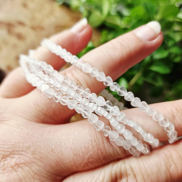 Moonstone heart Beaded Bracelet 