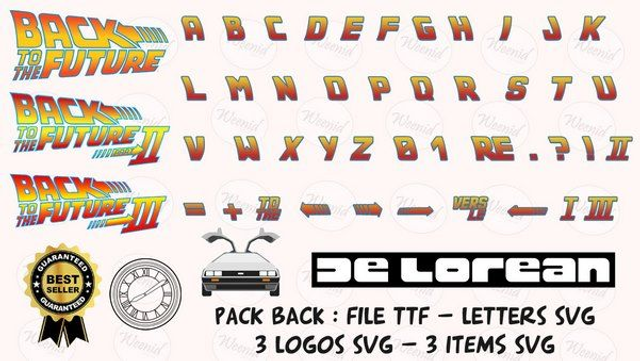 back to the future I II III svg calligraphy, Alphabet, Font, Letters, Customize Gift, Cricut, Cut File, Otf, Printable Design Files