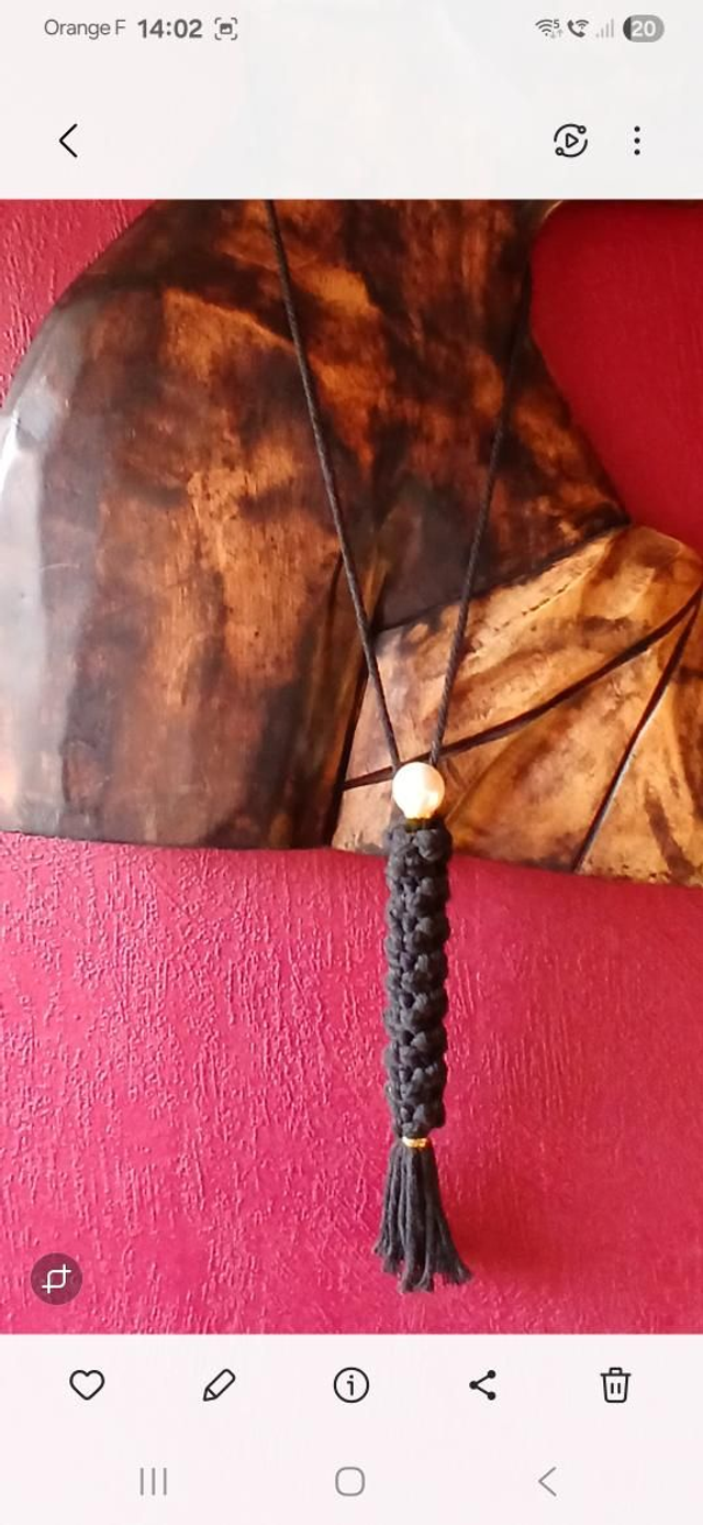 Porte-stylo en macramé – Accessoire élégant et pratique, fait main