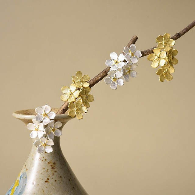 *Designer Silver Jewellery* Forget-me-not Cluster Silver Earrings