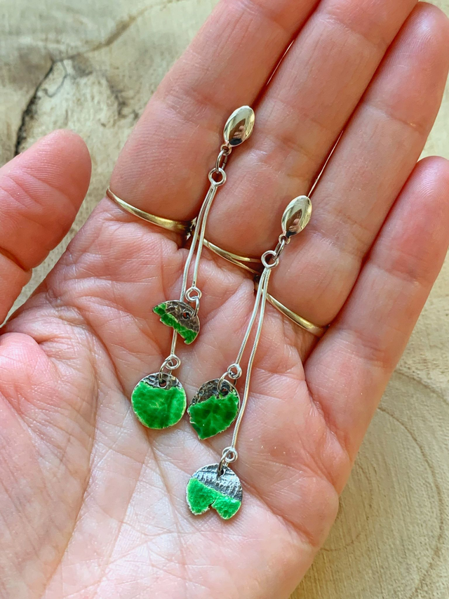 Boucles d'oreilles asymétriques en Argent fin - Pièces Uniques
