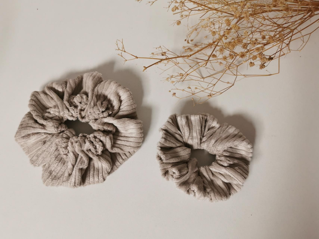 Chouchou velour écru 