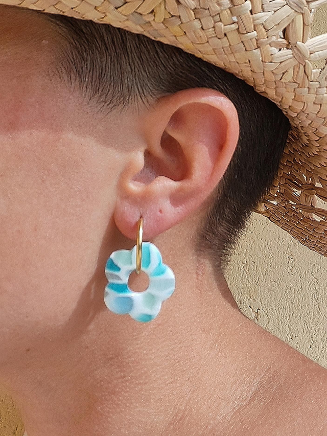 Fleur Amaya vitrail bleu