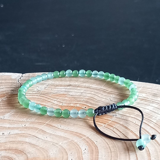 Bracelet ajustable en Aventurine verte