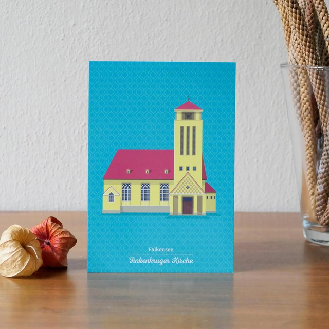 Postkarte &quot;Finkenkruger Kirche, Falkensee&quot;