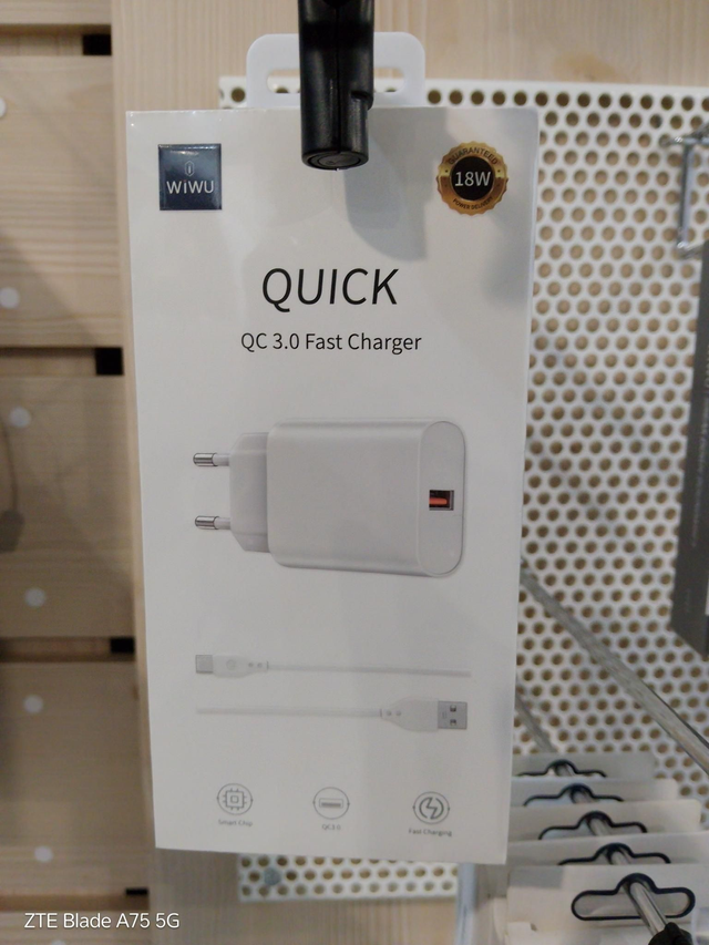 Wiwu cargador carga rápida 18W 3.0A cargador + cable USB a C