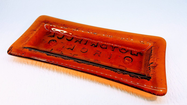 Unique, Handmade, Fused Glass NORI Brick Dish/Tray. By Quirky Glass