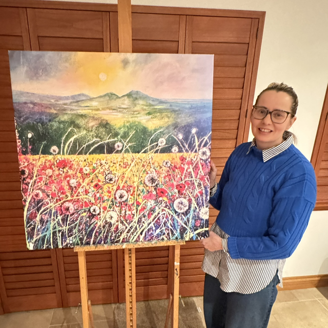 Print- Eildons- Dancing Dandelions- large square print