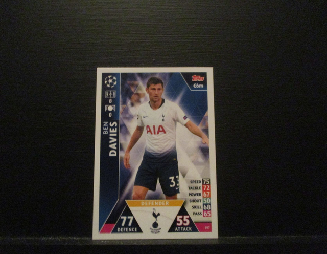 Ben Davies - UEFA Champions League Match Attax 2018/19 Original Trading Card #187