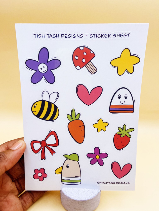 Cute doodles sticker sheet