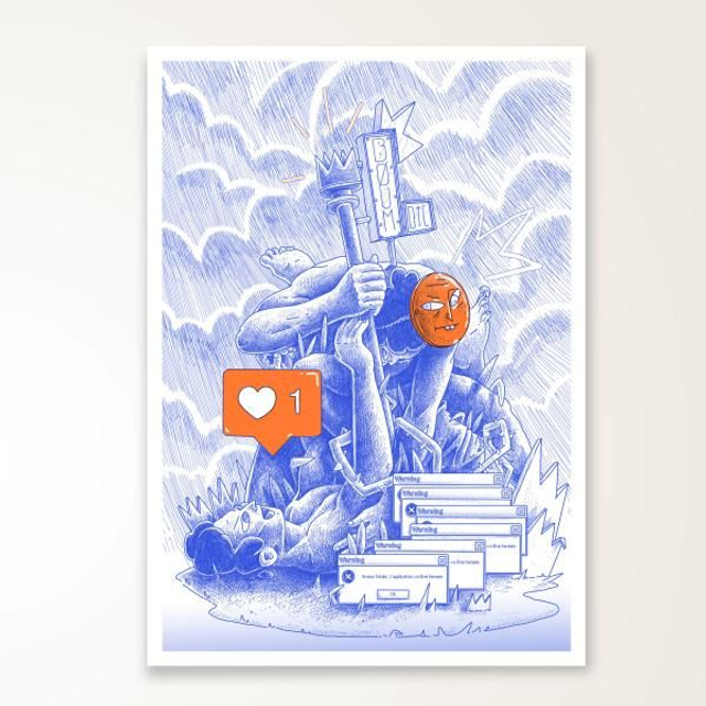 JEAN MICHEL OUVRY - Risographie  - A3-50ex-Signé