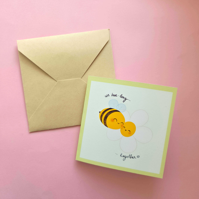 We bee-long together - Postcard with envelope