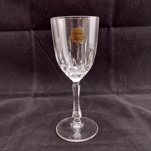 Capri | Kristallen Wijnglas (diameter 6,5 cm | hoogte 17,5 cm) Glas op Ronde voet 24% Transparant Italiaans loodkristal | Vintage