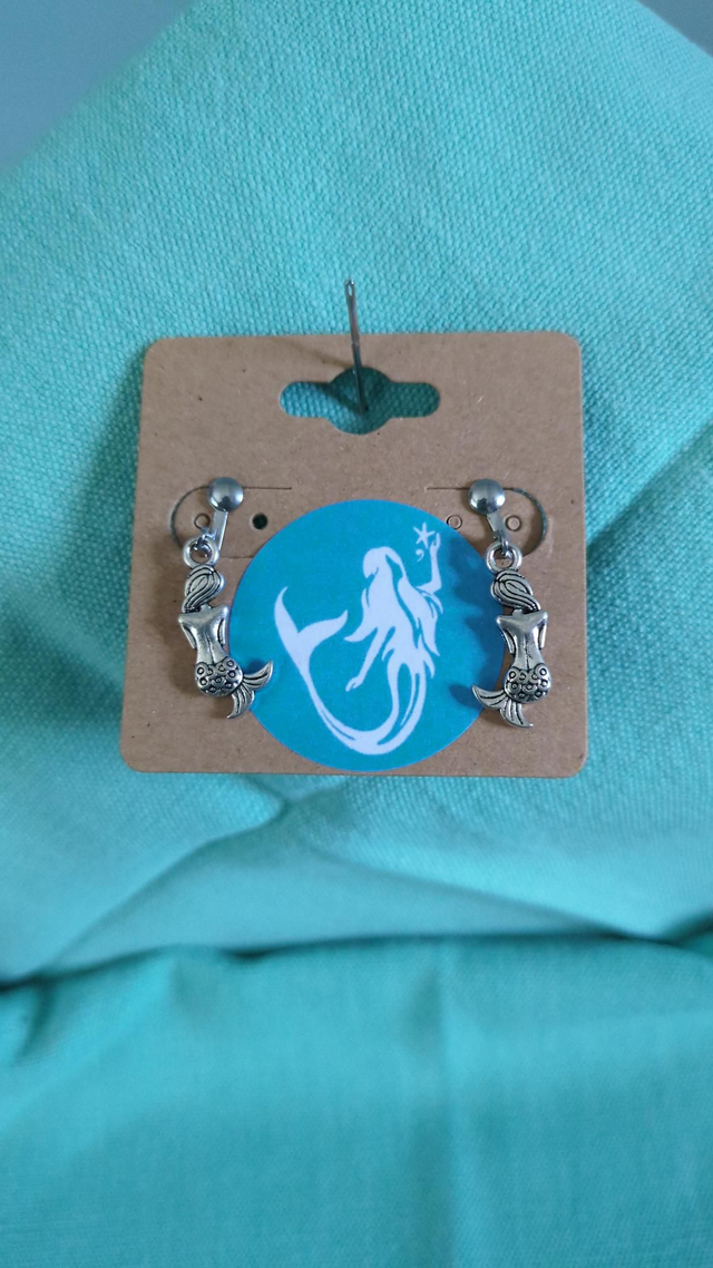 Earrings mermaid clip on